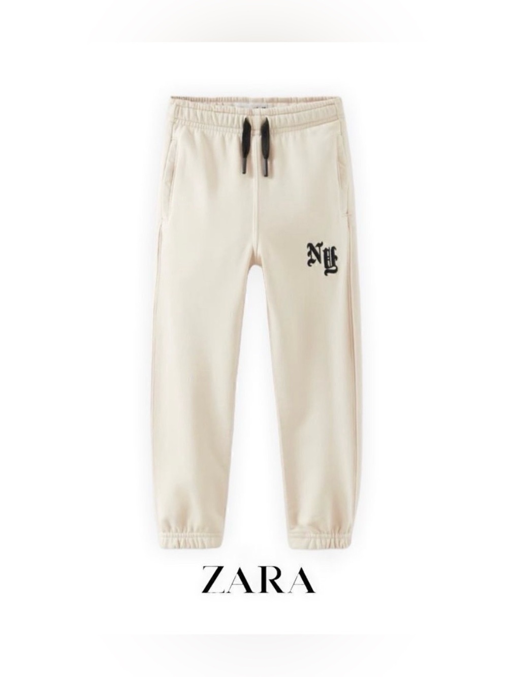 ZARA | Ecru Black Pull-On Joggers Pants | 6